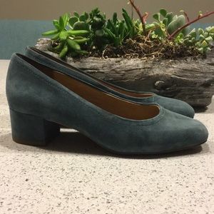 Madewell suede blue heels